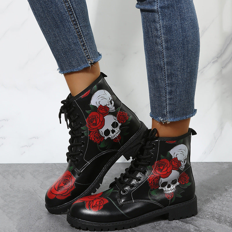 Workwear Boots Large Print Women's High Top Pattern Martin Boots Women