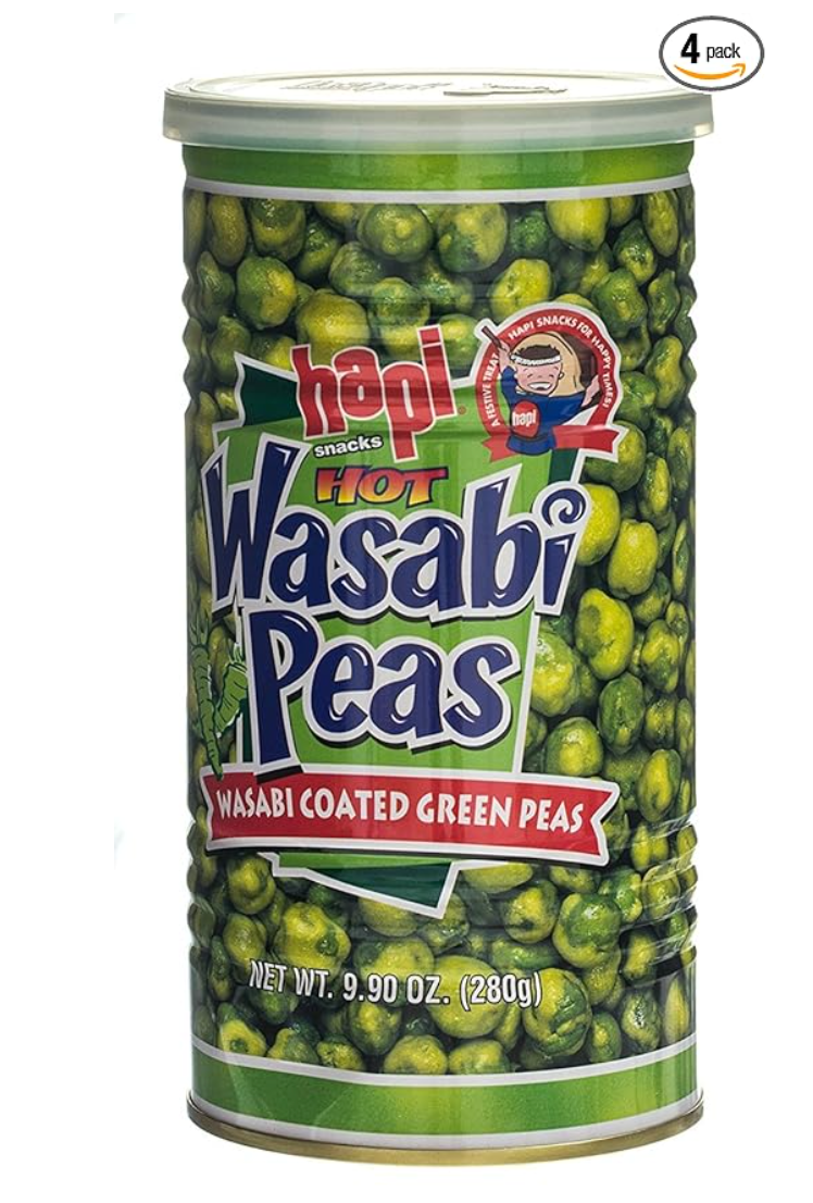 Hapi Hot Wasabi Peas, 9.9 Ounce Tins (Pack of 4)