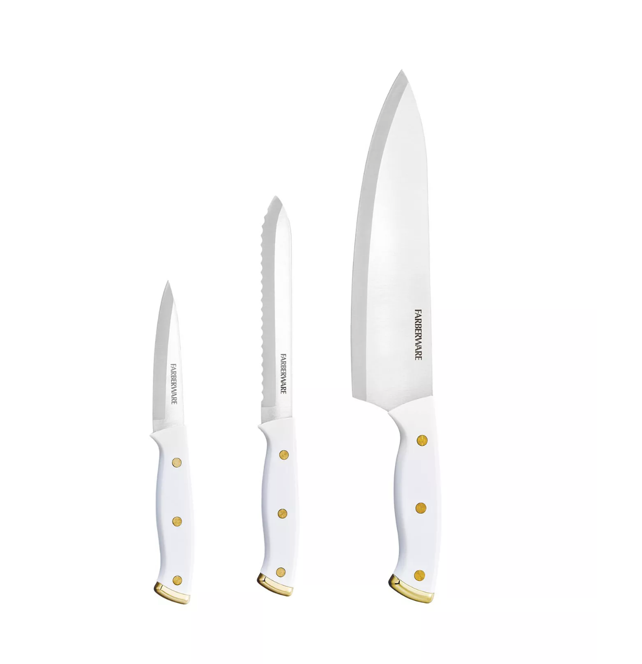 3-Piece Chef Knife Set with Triple Rivet Handles – Durable & Precision Cut