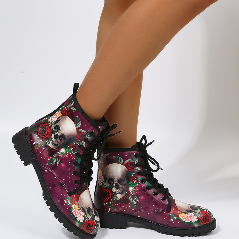 Workwear Boots Large Print Women's High Top Pattern Martin Boots Women