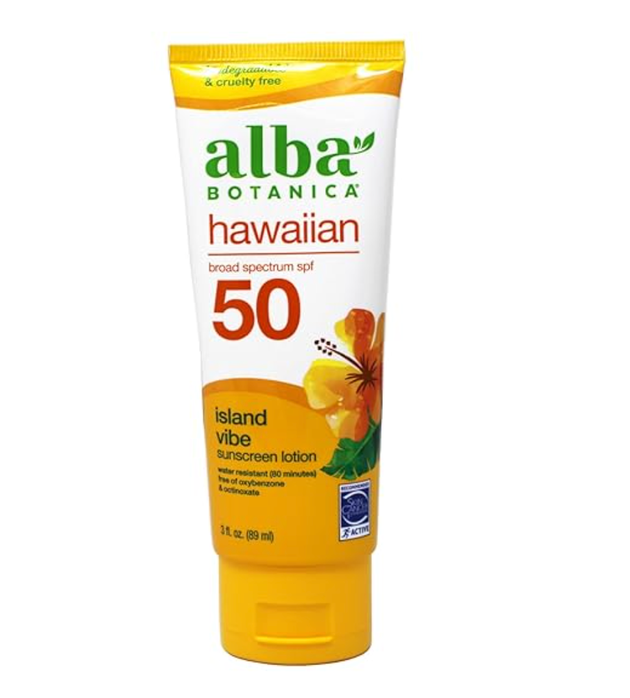 Alba Botanica Hawaiian, Island Vibe Sunscreen SPF 50, Water-Resistant (80 Minutes), 3 fl oz
