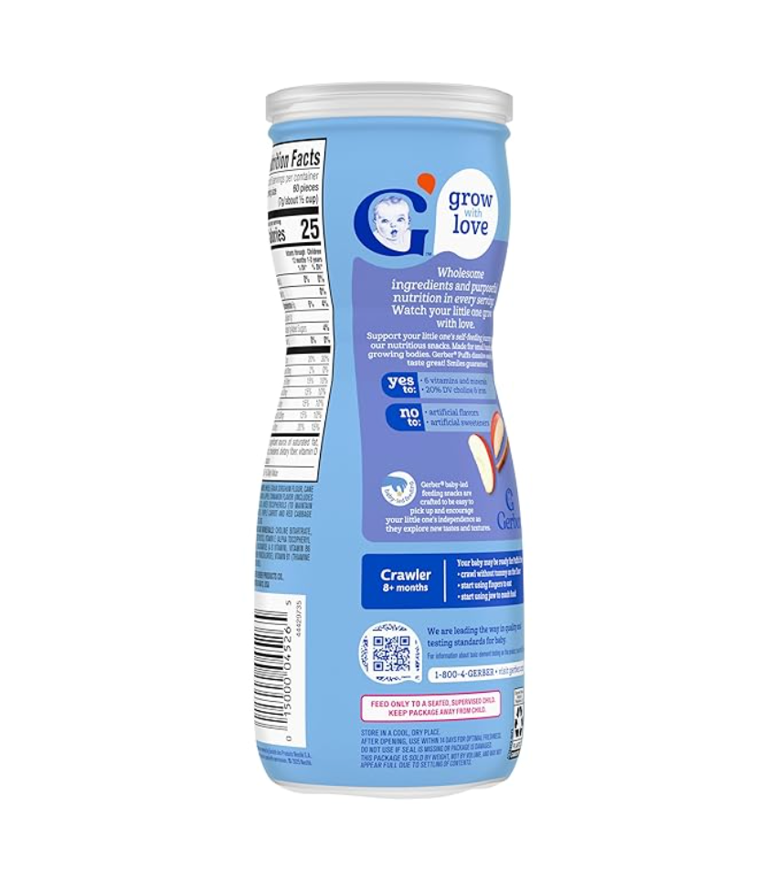 Gerber Graduates Puffs Apple Cinnamon,1.48 oz. (Pack of 3)
