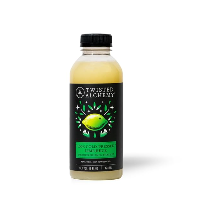 Twisted Alchemy Cold Pressed Persian Lime Juice – Hand Squeezed, All Natural, Non-GMO, No Sugar Added, Preservative Free – 16 oz