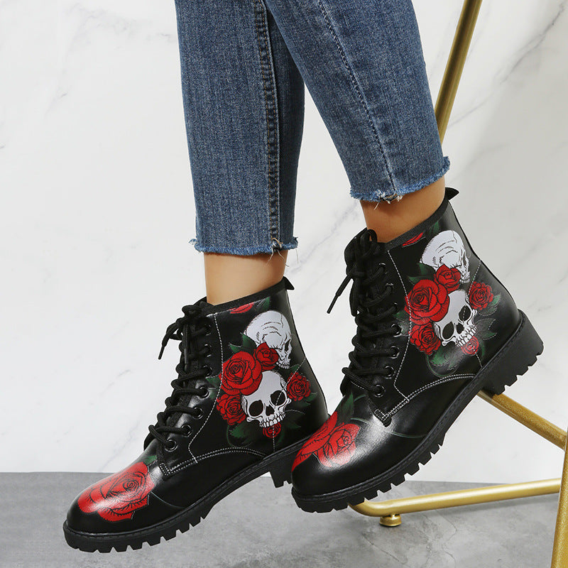 Workwear Boots Large Print Women's High Top Pattern Martin Boots Women